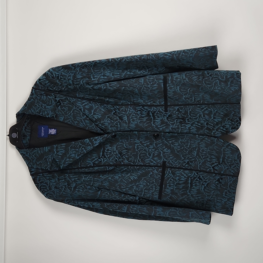 Doncaster Collection Teal & Black Brocade Blazer 20W